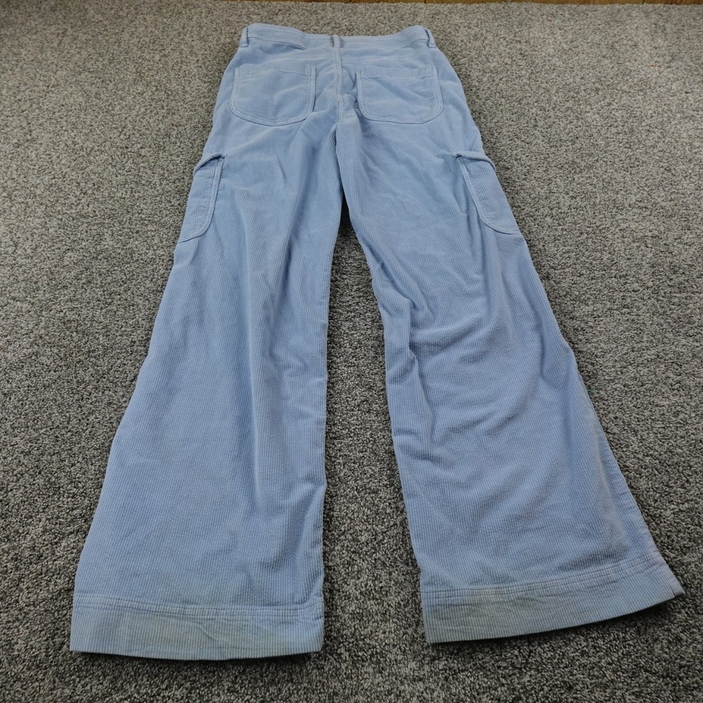 American Eagle Pants Womens 10 Blue Cargo High Rise Baggy Wide Leg Rave Stretch - Picture 12 of 16